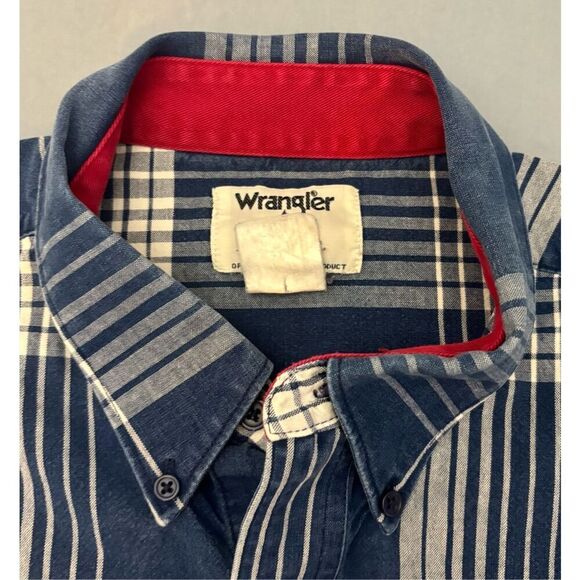 Wrangler PBR Mens Professional Bull Rider Shirt XL Blue Flap Pocket Ford Patch - Picture 5 of 11